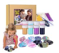 Generisch Fiume per dipingere, set di pietre da pittura per adulti, sicure e luminose, set di pietre da giardino, resistente alle intemperie, impermeabile, aumenta la creatività per le feste dei