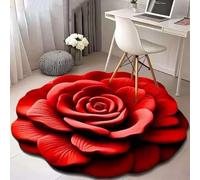 Generisch Floral Plush & Diatomaceous Earth Floor Mat - 3D Visual Flower Shaped Diatom Mud Floor Rugs, 3D Flower Design Floor Mat, Non-Slip, Super Assorbente (A, 100 x 100)