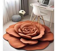 Generisch Floral Plush & Diatomaceous Earth Floor Mat - 3D Visual Flower Shaped Diatom Mud Floor Rugs, 3D Flower Design Floor Mat, Non-Slip, Super Assorbente (C, 80 x 80)