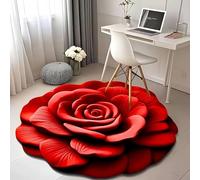Generisch Flower Plush & Diatomaceous Earth Floor Mat - 3D Visual Flower Shaped Diatom Mud Rug, Suitable for bedroom, Kitchen, Bathroom, divano, Coffee Table (A, 80 x 80)