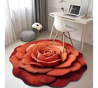 Generisch Flower Plush & Diatomaceous Earth Floor Mat - 3D Visual Flower Shaped Diatom Mud Rug, Suitable for bedroom, Kitchen, Bathroom, divano, Coffee Table (C, 100 x 100)