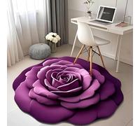 Generisch Flower Plush & Diatomaceous Earth Floor Mat - 3D Visual Flower Shaped Diatom Mud Rug, Suitable for bedroom, Kitchen, Bathroom, divano, Coffee Table (B, 60 x 60)