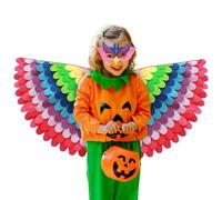 Generisch Food Dress Cape - Piuma arcobaleno, Costume leggero | Mantello Animal per bambini, accessori per piume gradiente, costumi colorati di Halloween per ragazze, eventi di festa, performance