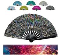 Generisch For Boots On The Ground Fan, Boots on The Ground Fan for Boots on The Ground Hand Fan Holding Holding Hand Fan for Line Dancing, Foldable Craft Holding Laser Colors Hand Fan (nero)