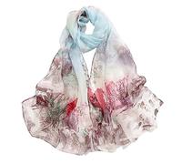 Generisch Foulard gioielli stampa leggera floreale sciarpa sciarpa scialle scialli sciarpe crema solare scialli e per la primavera sciarpa cashmere uomo nero, Celeste., Taglia unica