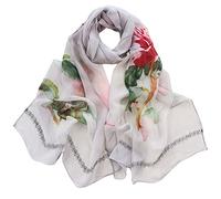 Generisch Foulard gioielli stampa leggera floreale sciarpa sciarpa scialle scialli sciarpe crema solare scialli e per la primavera sciarpa cashmere uomo nero, grigio., Taglia unica