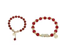 Generisch Frasi Bracciale Rosa Messaggi Bracciale Gioielli Giada Charm Beaded Braccialetti Gioielli New Year For Women Con Bracciale Anelli, Taglia unica, Plastica