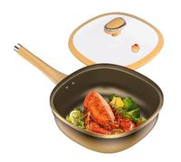 Generisch Frittura antiaderente, titanio, grande cottura antiaderente, profondità di pentole con coperchio e utensili da cucina per cucina a induzione elettrica uova frittate grigliate e cuocere