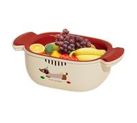 Generisch Fruit Washing Bowl with Strainer, Vegetable Cleaning Basket, Space-Saving Colander Set, Two-Layer Mixing Bowl, For Pasta, Rice, Berries, Veggies, Salad, Meal Prep, Kitchen Use