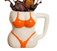 Generisch Funny Bikini Mug - Ceramic Body Art Coffee Tea Cup, Desk Decor Gift | Sexy Female Torso Cup, Humorous Hot Drink Present for Office Home Kitchen Coffee Tea Lovers and Friends Birthday Gift