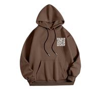 Generisch Funny FU QR Code Felpa con cappuccio da uomo divertente scannable Qr Code Unisex Qrcode Felpa Fuck-You QR Code Unisex Unique QR Code with Humorous Hidden Message Shirt Pullover, marrone, XXL