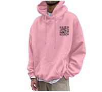 Generisch Funny Fu QR Code Felpa con Cappuccio da Uomo Divertente scannable QR Code Unisex Qrcode Felpa Fuck-You QR Code Unisex Unique QR Code with Humorous Hidden Message Shirt Pullover, Colore: