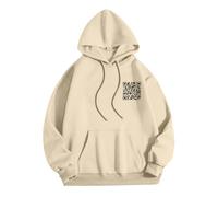 Generisch Funny Fu QR Code Felpa con Cappuccio da Uomo Divertente scannable QR Code Unisex Qrcode Felpa Fuck-You QR Code Unisex Unique QR Code with Humorous Hidden Message Shirt Pullover, Beige., XL