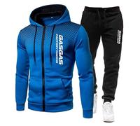 Generisch G.A.S-G.A.S-G.A.S - Felpa con cappuccio da uomo, a maniche lunghe, per attività all'aperto e casual, Blu, XXL