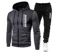 Generisch G.A.S-G.A.S-G.A.S - Felpa con cappuccio da uomo, a maniche lunghe, per attività all'aperto e casual, grigio., XS