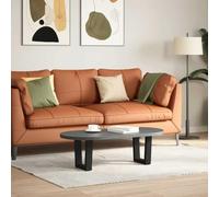 Generisch Gambe per tavolino da caffè a forma di V, 2 pezzi, nero, 40 x 30 | Verniciato a polvere, piedini di livellamento regolabili, fori preforati, viti incluse, geometria moderna