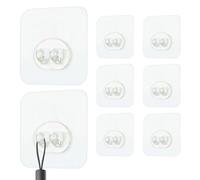 Generisch Ganci attaccati alla colla, ganci aderenti, resistenti e resistenti, a parete, trasparenti, 8 pezzi, fissaggio adesivo, impermeabili, per cucina, bagno, porta di casa, appartamento