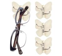 Generisch Ganci autoadesivi a forma di farfalla, girevoli, 4 pezzi | Gancio da parete senza foratura, per ingresso, doccia, bagno, appartamento, camera da letto, cucina
