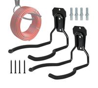 Generisch Gancio portaoggetti per garage | Gancio per attrezzi in acciaio nero | Gancio per attrezzi da parete per officina capannone garage