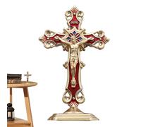 Generisch Gesù Croce - Figura Croce Per Scrivania,Figure Religiose Decorative Con Base Per La Preghiera E Devozione Spirituale