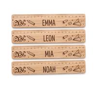Generisch GEVADESIGN - Righello personalizzato in legno di quercia con nome, regalo per l'inizio della scuola per ragazze e ragazzi, righello in legno per coni scolastici e primi elementi, regalo per