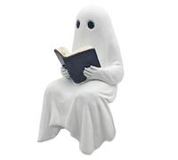 Generisch Ghost Figur, Piccola Statua di Halloween - Statua di lettura - Decorativo Carino Tavolo Ornamentale Centrotavola per Salotto Uffici Da Vasi Di Fiori Ad Alta Densità Camera Da Letto Interno