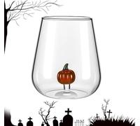 Generisch Ghost Wine Glasses, Wine Glass with Ghost Inside, Unique Stemless Wine Glasses with 3D Ghost Inside, Spooky Halloween Glassware Cute and Fun Glass gifts (tipo A)