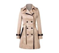 Generisch Giacca a vento invernale da donna, con fiocco sulla schiena, top con maniche lunghe per un look versatile per il tempo libero, beige., M