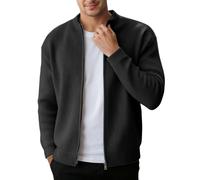 Generisch Giacca a vento leggera e casual con fodera in pile softshell, ideale per tutti i giorni, streetwear., Nero , 4XL