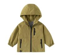 Generisch Giacca A Vento Per Ragazzi Per Bambini, Leggera, Con Cappuccio E Per Ragazze Giacca Di Mezzogiorno Tuta Da Neve Teddy, verde, 2-3 Anni