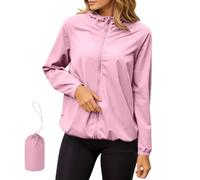 Generisch Giacca antipioggia da donna, impermeabile, per l'uso quotidiano, taglio aderente, antivento, con cappuccio, invernale, con chiusura lampo, giacca in pile, Colore: rosa., XL