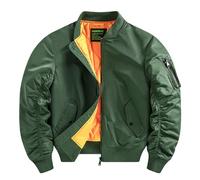 Generisch Giacca bomber da uomo, antivento, calda, da aviatore, per primavera, autunno, casual, per il tempo libero, per lo sport, da lavoro, a vento, verde, XXL