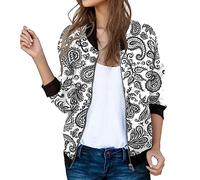 Generisch Giacca casual da donna per l'uso quotidiano con elegante motivo floreale, pratica chiusura lampo nel moderno design a collo alto, come abbigliamento sportivo per il tempo libero, grigio., XL