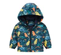 Generisch Giacca con cappuccio per bambini e bambine, con stampa a caricatura, per la primavera, l'autunno, per le mezze stagioni, in softshell, antivento, per le attività all'aria aperta, unisex