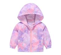 Generisch Giacca con cappuccio per bambini e bambine, con stampa a caricatura, per la primavera, l'autunno, per le mezze stagioni, in softshell, antivento, per le attività all'aria aperta, unisex