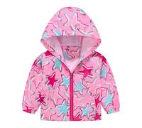 Generisch Giacca con cappuccio per bambini e bambine, con stampa a caricatura, per la primavera, l'autunno, per le mezze stagioni, in softshell, antivento, per le attività all'aria aperta, unisex