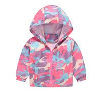 Generisch Giacca con cappuccio per bambini e bambine, con stampa a caricatura, per la primavera, l'autunno, per le mezze stagioni, in softshell, antivento, per le attività all'aria aperta, unisex