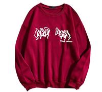 Generisch Giacca con zip Up Hoodies Hip Hop Felpa con cappuccio Street Fashion Unisex con coulisse felpa con cappuccio 90 E Girl Top taglie grandi da donna, rosa intenso, L