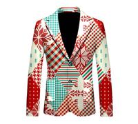 Generisch Giacca da Babbo Natale da uomo con stampa personalizzata come moda casual per occasioni festive, Verde menta, L