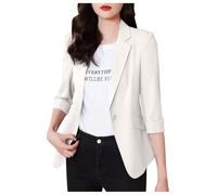 Generisch Giacca da bambina elegante tinta unita per ragazze moda risvolto a maniche lunghe trench con doppia tasca laterale e tasca interna primavera autunno bambini cardigan giacca, bianco, L