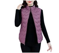 Generisch Giacca da donna leggera oversize con tasche a maniche zip per il tempo libero calore comfort, Lilla, 4XL