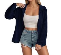 Generisch Giacca da donna oversize, con cerniera, leggera, UPF 50+, protezione solare per tutti i giorni e l'estate, Blu scuro, XXL