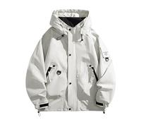 Generisch Giacca da escursionismo da uomo, impermeabile, robusta, resistente, giacca funzionale in softshell con cappuccio, multifunzionale, giacca da trekking, beige., 3XL
