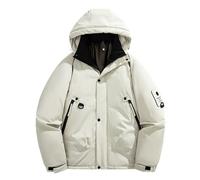 Generisch Giacca da lavoro invernale da uomo, robusta foderata, calda, isolante, per esterni, resistente al freddo, resistente, per il tempo libero, bianco, L