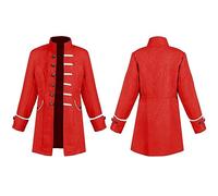 Generisch Giacca da pirata Steam Punk per bambini, per Halloween, classico, cosplay, gotico, coda di rondine, cappotto medievale per musica scolastica (RD1, 8-9 anni)