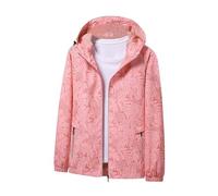 Generisch Giacca da trekking da donna con chiusura lampo, impermeabile da donna, antivento, morbida, giacca softshell con cerniera, impermeabile, sportiva, giacca da lavoro, trench, comoda e calda