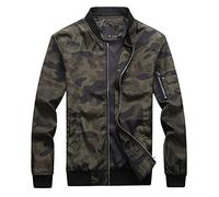 Generisch Giacca da uomo alla moda, per il tempo libero, grande camuffamento, chiusura lampo, design per attività all'aperto, comfort quotidiano, verde militare, 5XL