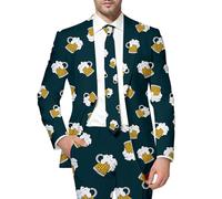 Generisch Giacca da uomo ideale e versatile, elegante, tessuto di alta qualità dal taglio sottile e moderno con un elegante bottone singolo a maniche lunghe per l'Oktoberfest l'inverno e casual, Verde