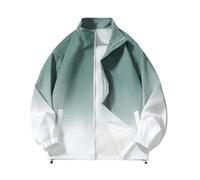 Generisch Giacca da uomo, impermeabile, traspirante, antivento, con cerniera, per le mezze stagioni, maglione a maniche lunghe, con colletto alto, Y2K, oversize, giacca softshell sfumata, per uomini e