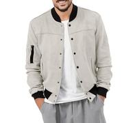 Generisch Giacca da uomo leggera come compagno casual per la primavera con pratica chiusura lampo, tasche funzionali per l'uso quotidiano in ambienti urbani durante varie attività, grigio chiaro., L